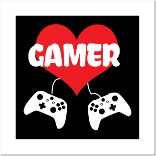 Gamer Heart With Video Game Controller Posters and Art